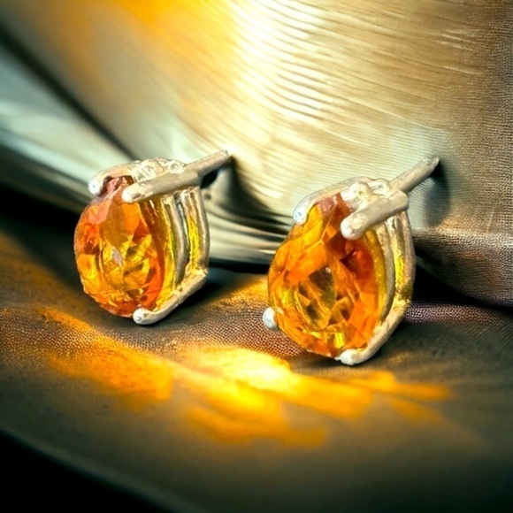 David Keefe Madiera Citrine Sterling Silver Earrings - Picture 3 of 8
